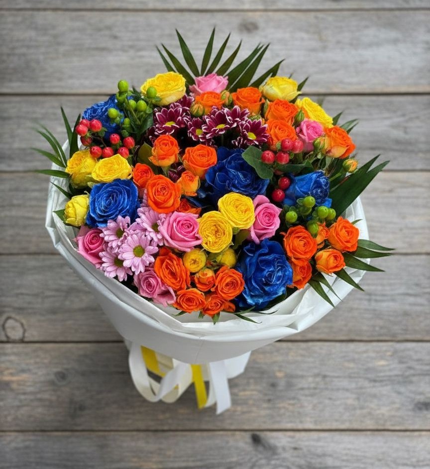 Букет цветов из: Розы и Хризантемы в Большой Казинке