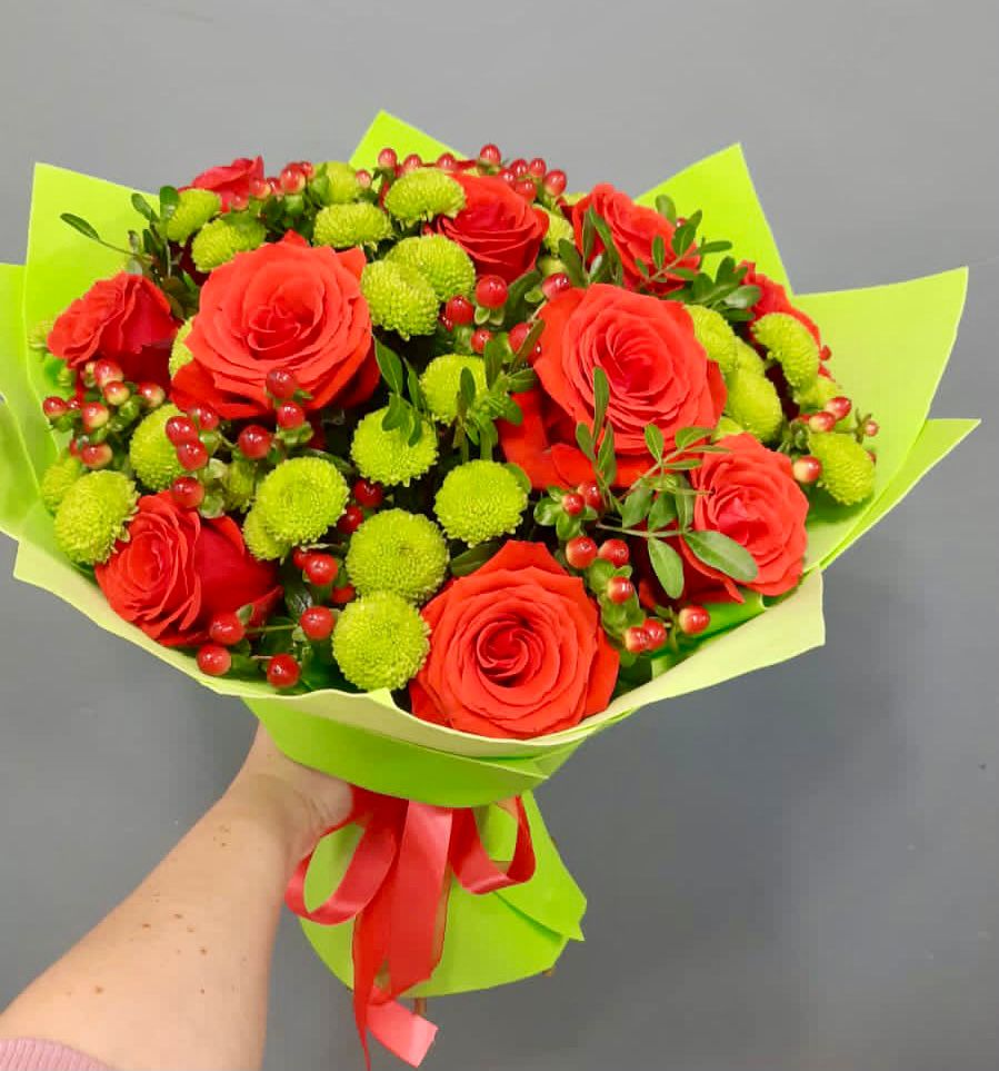 Букет цветов из: Хризантемы и Розы в Большой Казинке