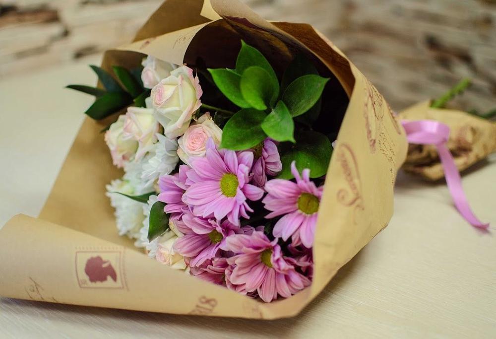 Букет цветов из: Розы и Хризантемы в Большой Казинке