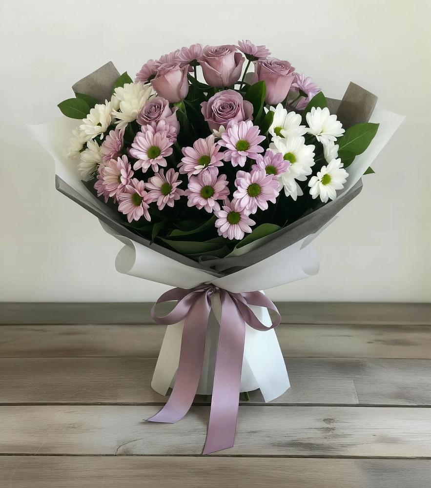 Букет цветов из: Хризантемы и Розы в Большой Казинке