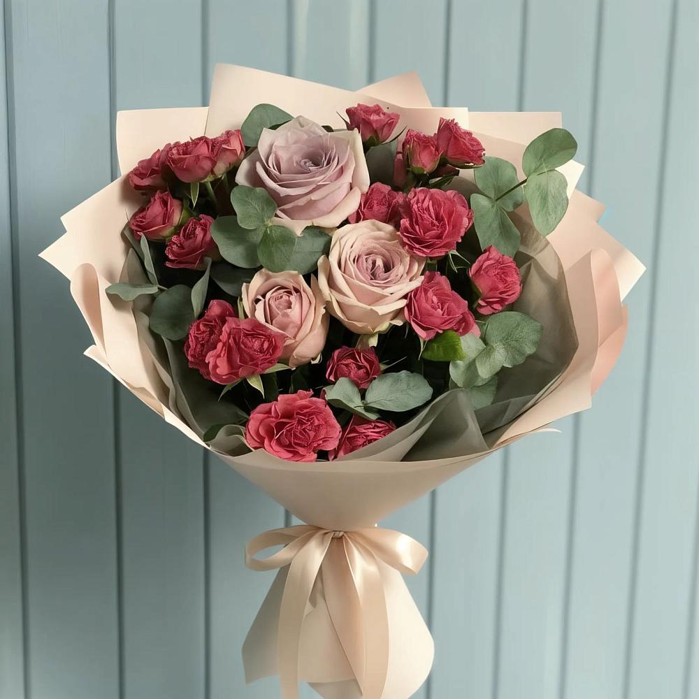 Букет цветов из: Гвоздики и Розы в Большой Казинке