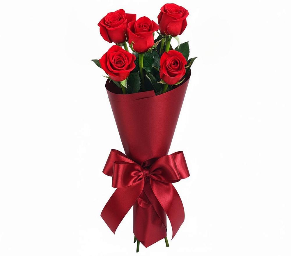 Букет 5 Красных роз Эдлесс Лав в Большой Казинке