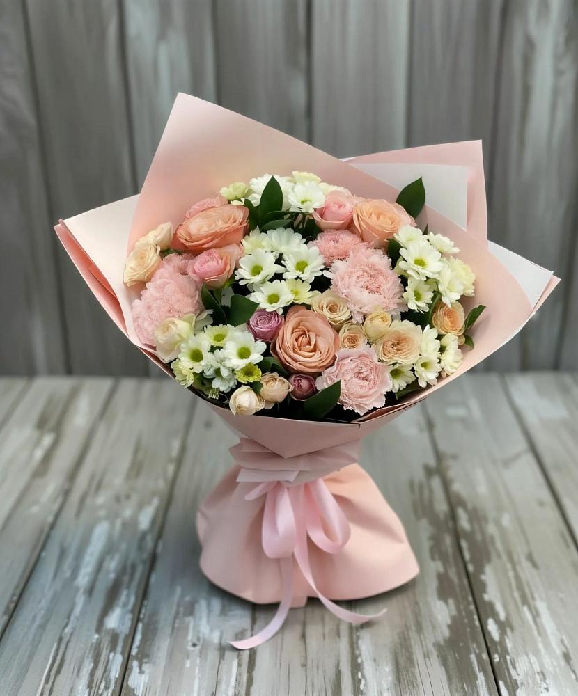 Букет цветов из: Гвоздики, Розы и Хризантемы в Большой Казинке