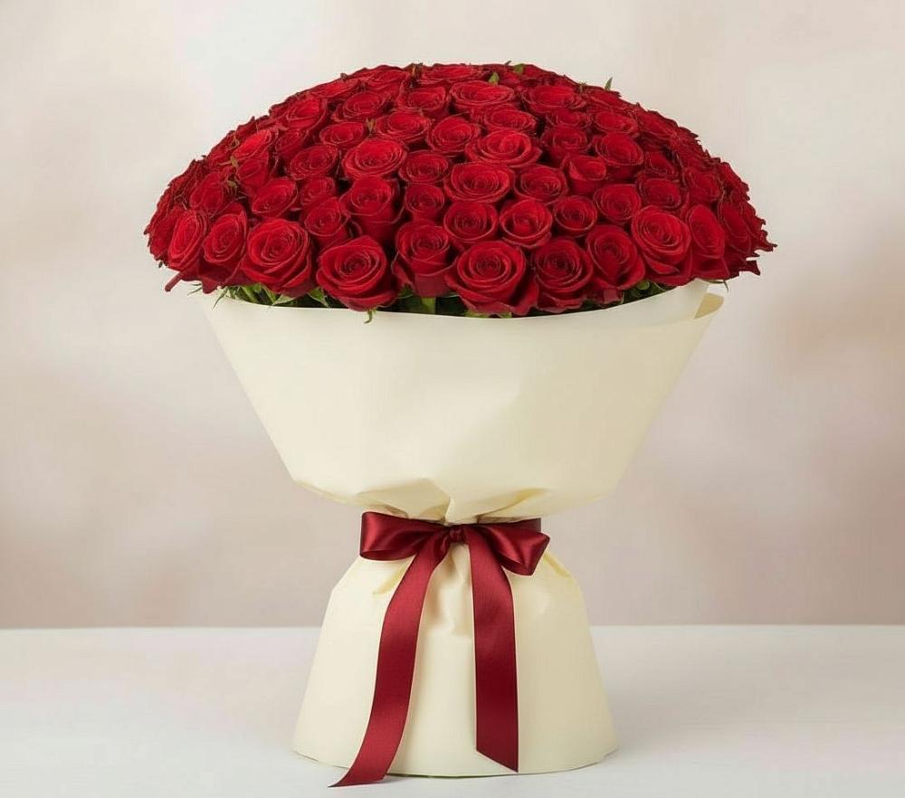 Букет 101 Красная роза Милано в Большой Казинке