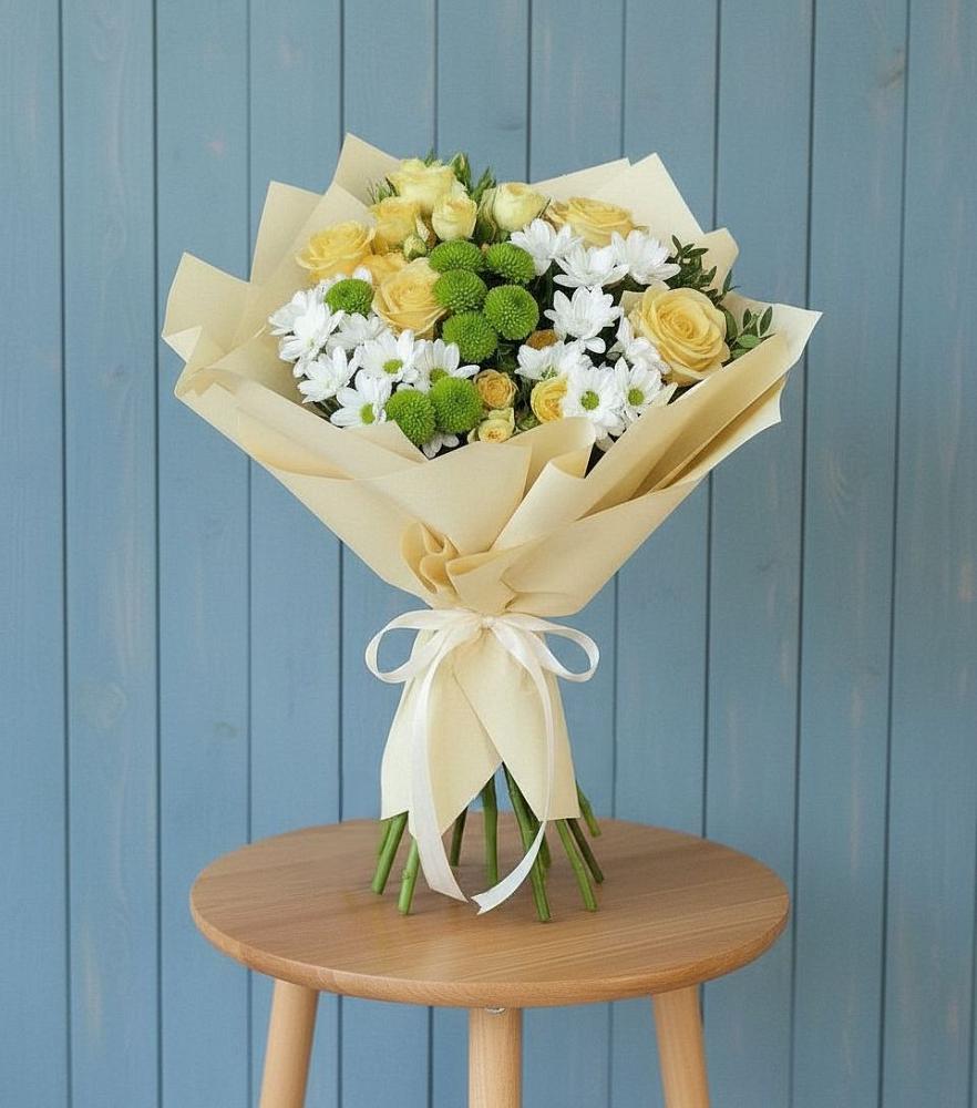 Букет цветов из: Хризантемы и Розы в Большой Казинке