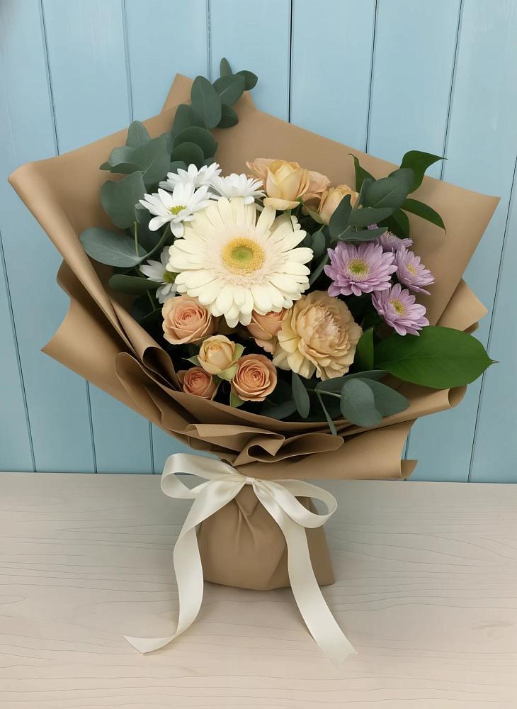 Букет цветов из: Герберы и Хризантемы в Большой Казинке