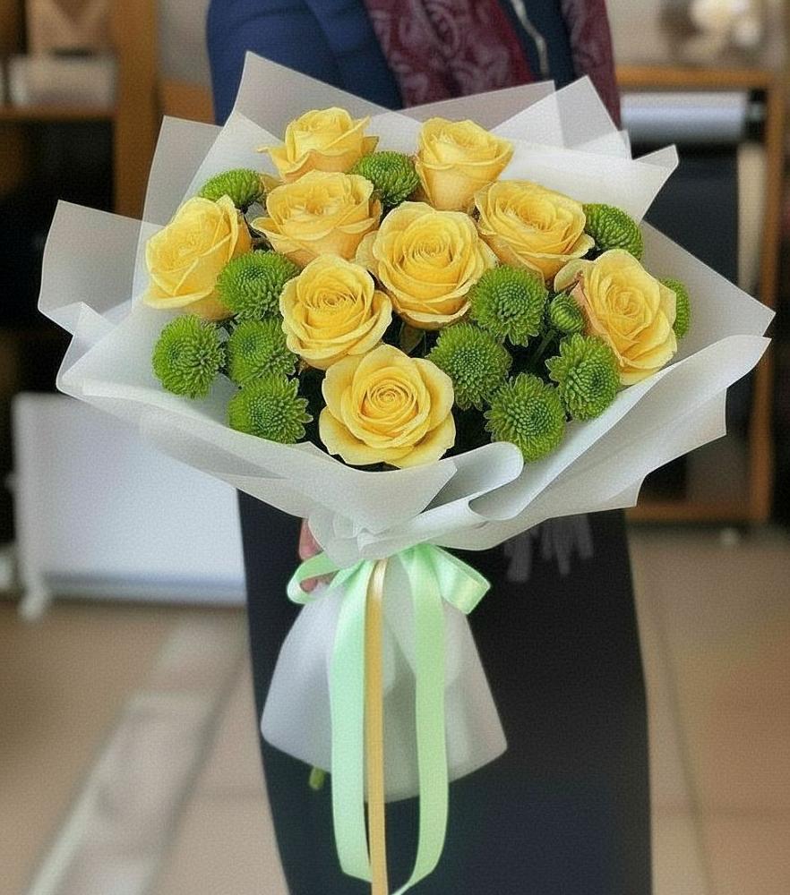 Букет цветов из: Хризантемы и Розы в Большой Казинке