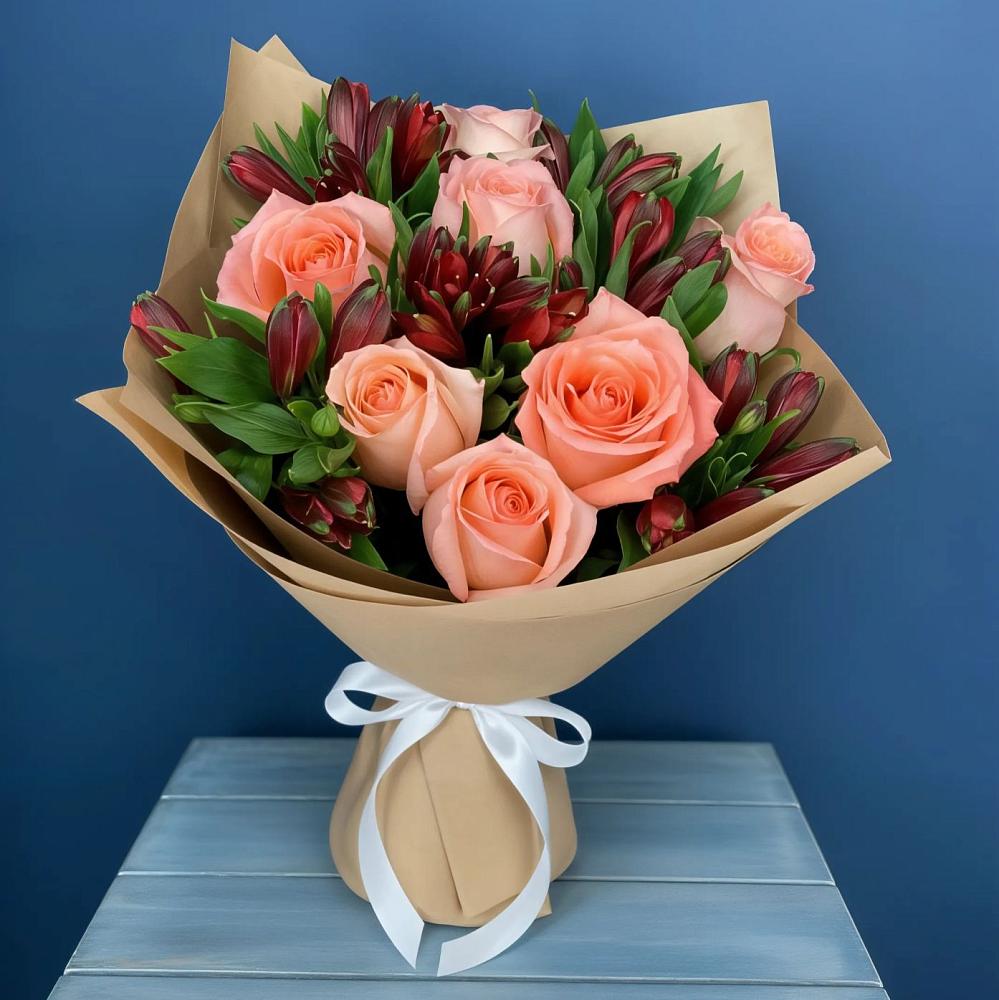 Букет цветов из: Розы и Альстромерии в Большой Казинке