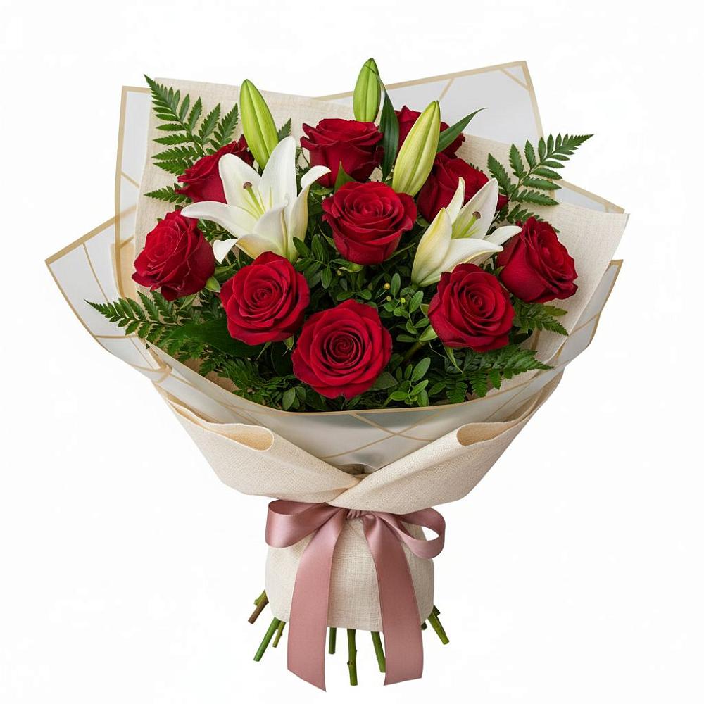 Букет цветов из: Лилии и Розы в Большой Казинке