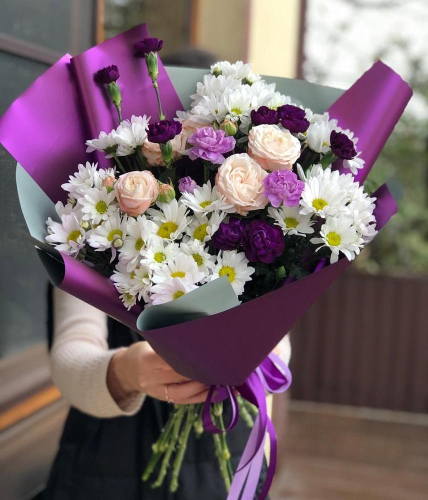 Букет цветов из: Хризантемы, Гвоздики и Розы в Большой Казинке