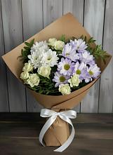 Букет цветов из:  Хризантемы и Розы в Большой Казинке