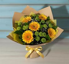 Букет цветов из:  Герберы и Хризантемы в Большой Казинке