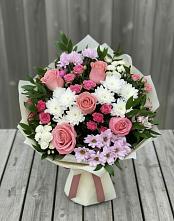Букет цветов из:  Альстромерии, Гвоздики, Розы и Хризантемы #REPLACE_PRED# Большой Казинке