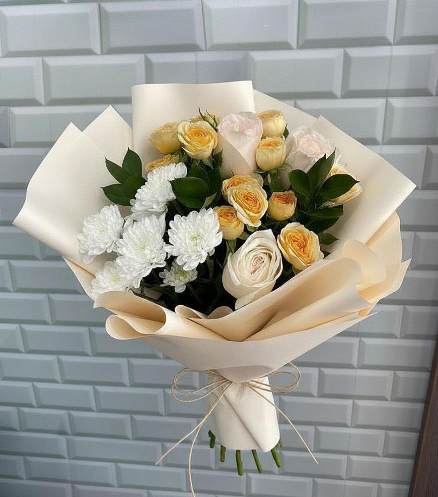 Букет цветов из: Розы и Хризантемы в Большой Казинке