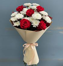 Букет цветов из:  Розы и Хризантемы в Большой Казинке