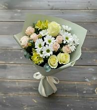 Букет цветов из:  Альстромерии, Розы и Хризантемы в Большой Казинке