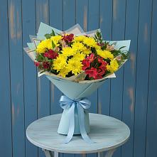 Букет цветов из:  Альстромерии и Хризантемы в Большой Казинке