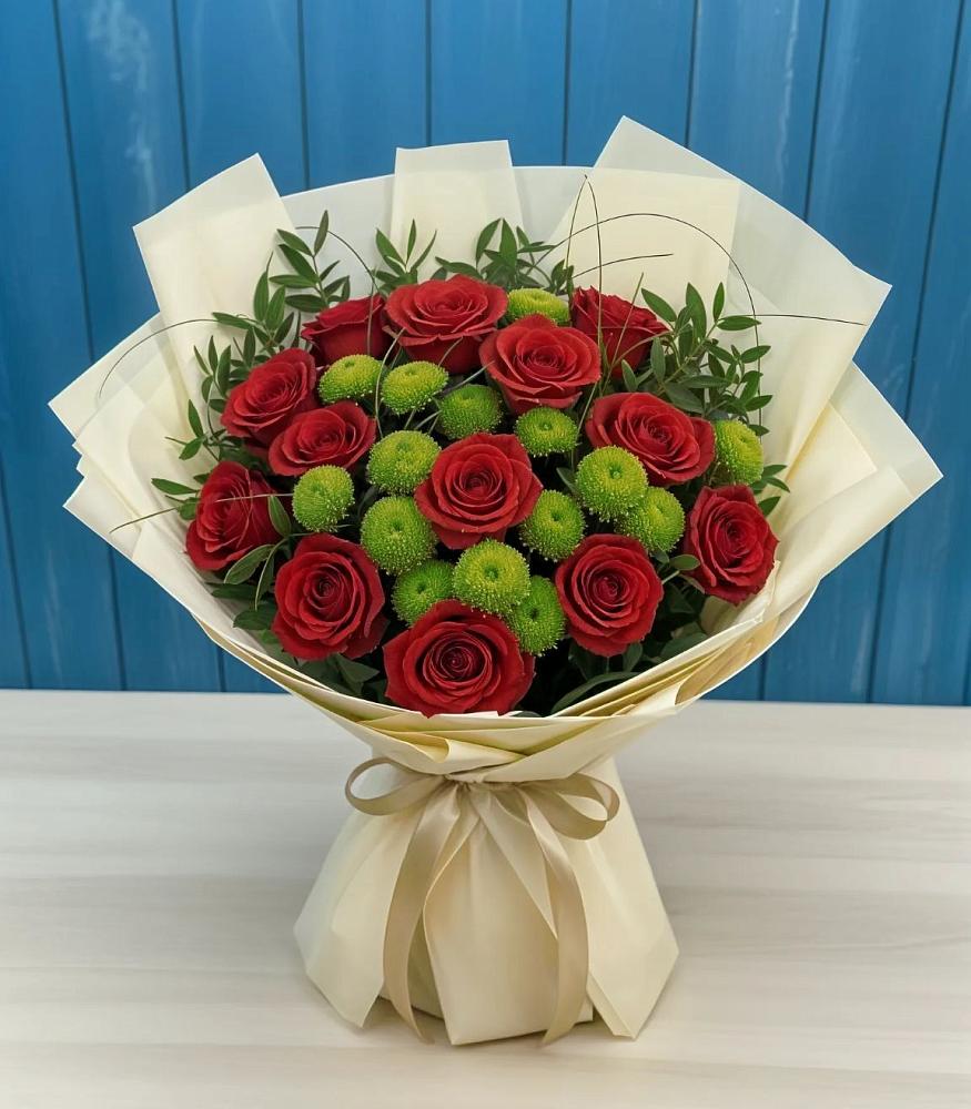 Букет цветов из: Розы и Хризантемы в Большой Казинке