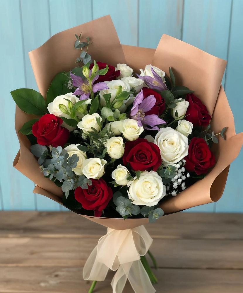 Букет цветов из: Розы и Альстромерии в Большой Казинке
